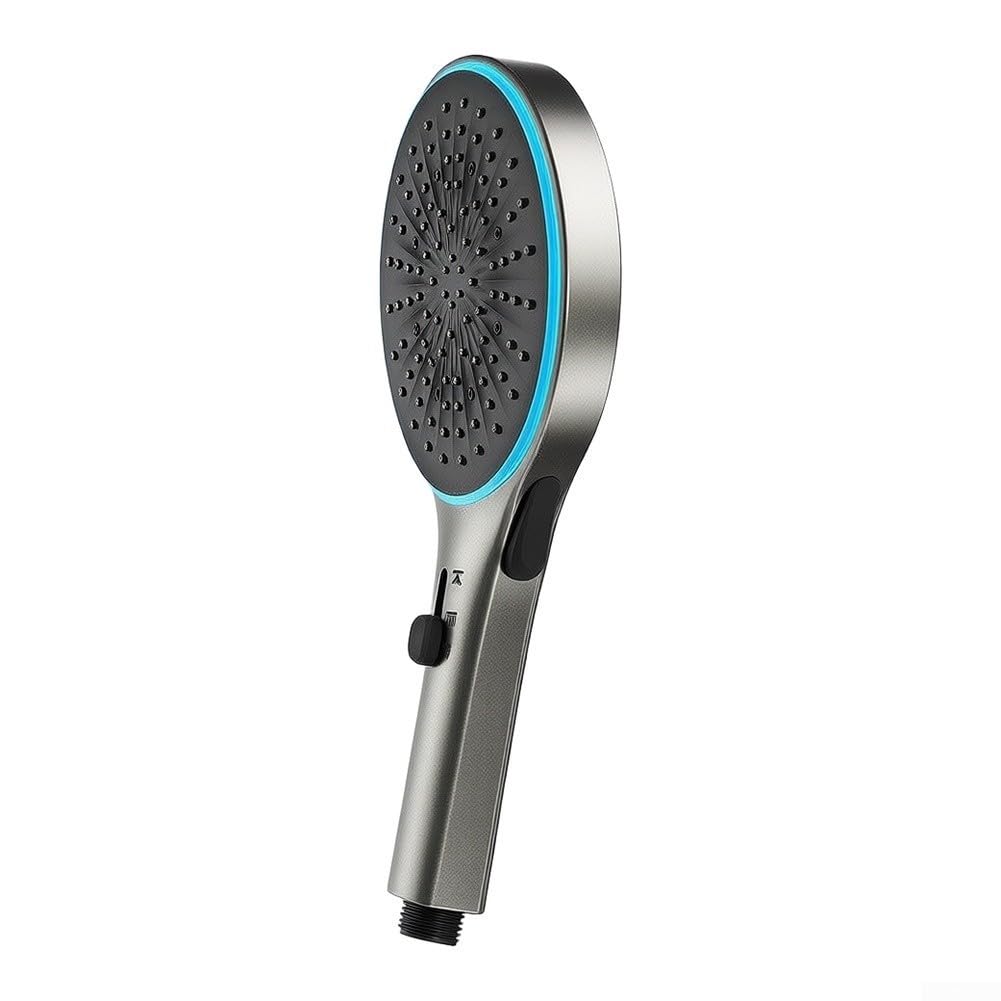 Cabezal para ducha Mano LED Alta Presión 3 Modos Gris Cabezal