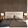 PIWA Wood Slat Acoustic Wall Panels, 4 Packs 23.6" x 11.8" Dark Walnut Soundproof Panel for Interior Wall Decor Noise Absorbing-3D Textured Wooden Panel Sound-Absorbing for Home, Office, Studio