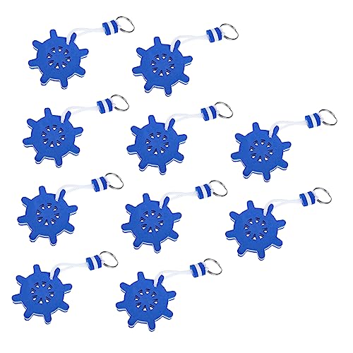 Toddmomy 10 Piezas llavero flotante luz del tanque de peces Impermeable tapa de agua para vaciar piscina llavero deportes acuáticos llavero de espuma eva esponja de espuma eva Blue