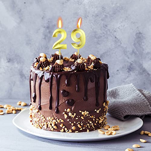 Bean Lieve Numeral Birthday Candles - Happy Birthday Cake Candles Numeric Candles Number 0 1 2 3 4 5 6 7 8 9 Used For Cake Decoration On Birthday Parties And Wedding Anniversary Celebration (Gold) #TOP4