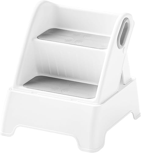 Taburete para niños pequeños, taburetes ajustables de 2 escalones para niños, taburete extraíble para encimera de cocina, baño, fregadero, inodoro,
