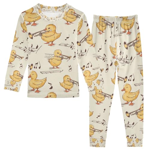 senya Duck Musical Instrument Pajamas Set Long Sleeve Soft Cotton Sleepwear 2 Piece