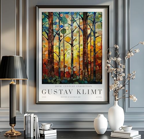 Toile Klimt Jardin de fleurs affiche salon grand format déco florale moderne - 5
