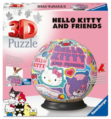 Ravensburger - Puzzle 3D Ball - Hello Kitty - A partir de 6 Ans - 72 pièces numérotées à...
