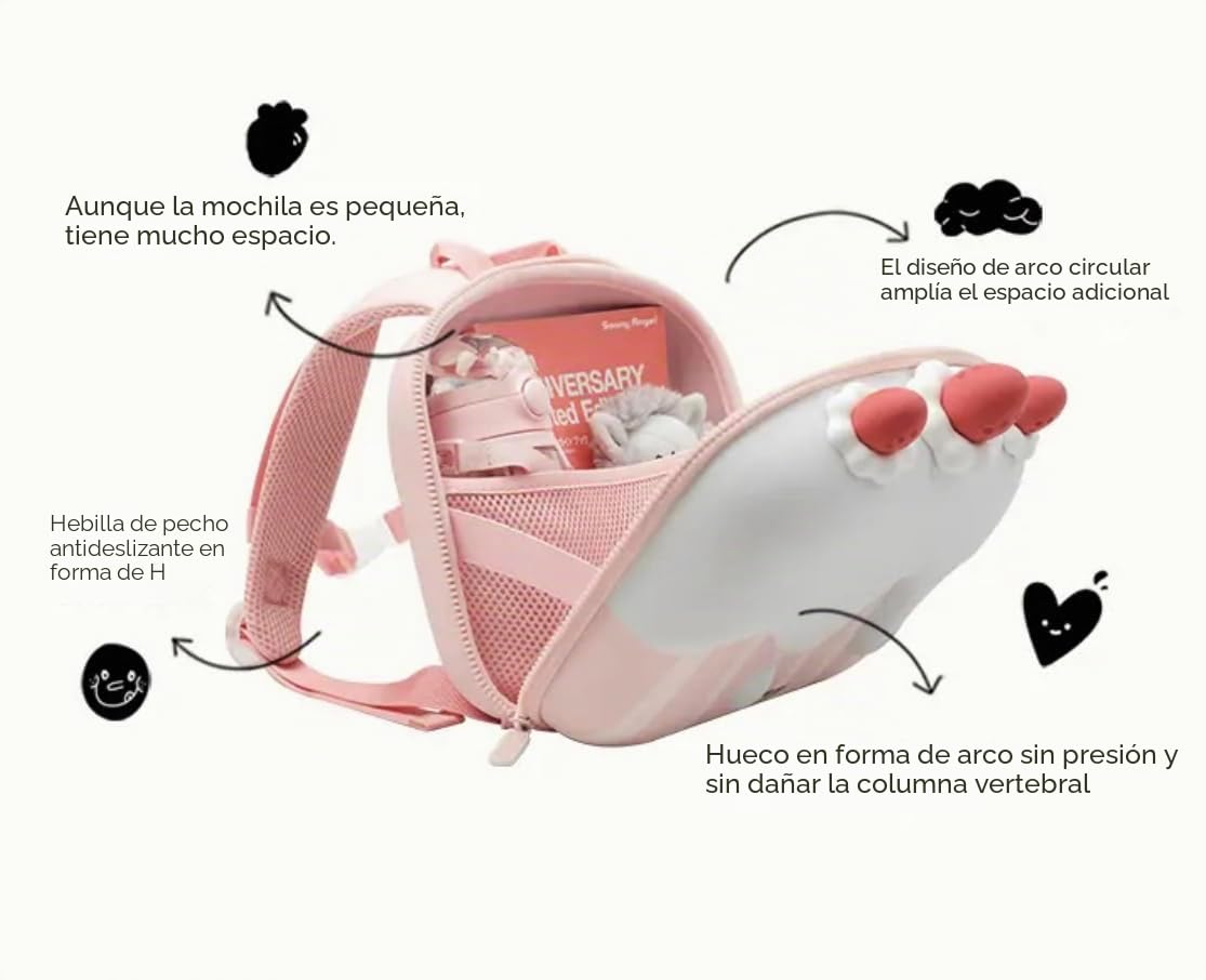 zoy zoii – Mochila infantil diseño pastel de crema, ligera, resistente y cómoda, ideal para niñas de preescolar o guardería, tamaño 28×24×13 cm