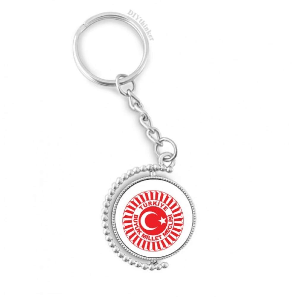 Porte-clés Turquie Asie emblème national rotatif multicolore de 1,2 x 3,5 pouces - 4