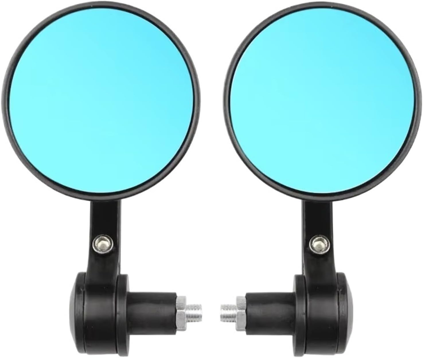 Motorcycle Handlebar Rearview Mirror Handlebar Extended Rear View Mirror Small Blind Spot Wide View Turning(Blue Glass)