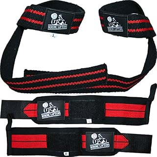 Wrist Wraps + Lifting Straps Bundle (2 Pairs) for Weightlifting, Cross Training, Workout