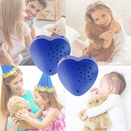 Inventiv 2 Pack, 30 Second Voice Sound Recorder Module For Plush Toy, Stuffed Teddy Bear Animal Recordable Heart, Record Custom Messages (Blue) #TOP2
