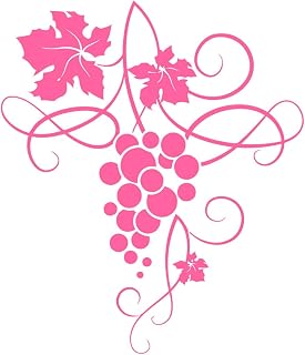 Calcomanías de tallado fino Puñado de uvas de fruta Tienda de vinos 51x59.5cm Selección de varios colores Rosa