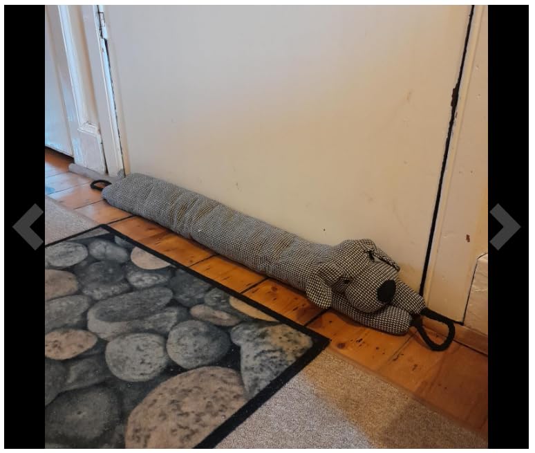 Bas de Porte décoratifs Coupe Vent 110cm pour Porte et fenêtre, Coupe Courant d'air Animal lesté, Bloque Bruit Serpent pour Bas de Porte avec Boucles d'accrochage - Chien Brun 43" (Chien, 110 cm)