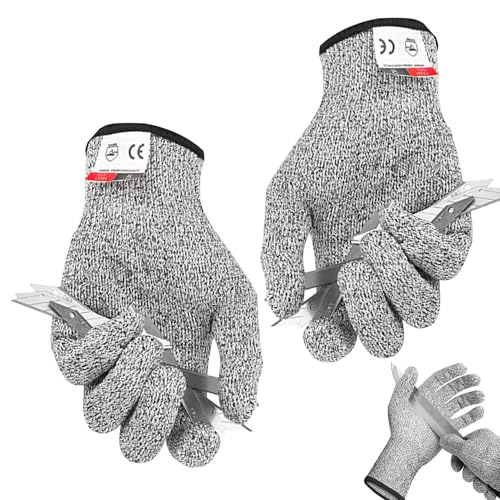 kaiop Gants anti-coupure - Gants de protection contre les coupures de cuisine de niveau 5 - de protection des mains pour le jardinage de cuisine, respirants pour charpentier, entrepôt