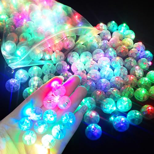 Globos con luces LED, 100 piezas de mini globos con luces LED, fiesta de globos con luces colores, globos redondos con luces, globos luminosos para cumpleaños bodas navidad año nuevo decoración