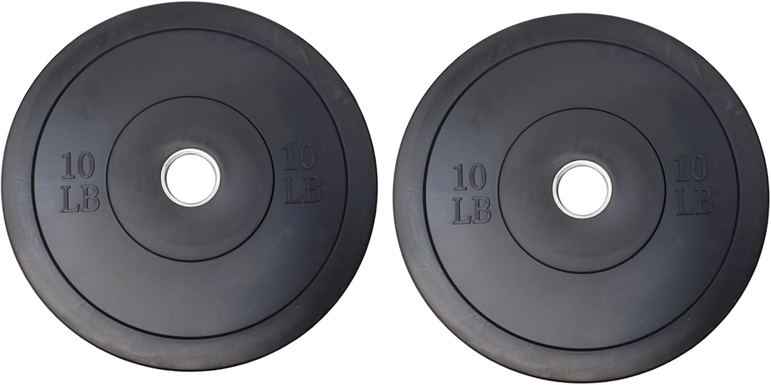 Solid Rubber Olympic Weight Plates- Black 10lb Pair