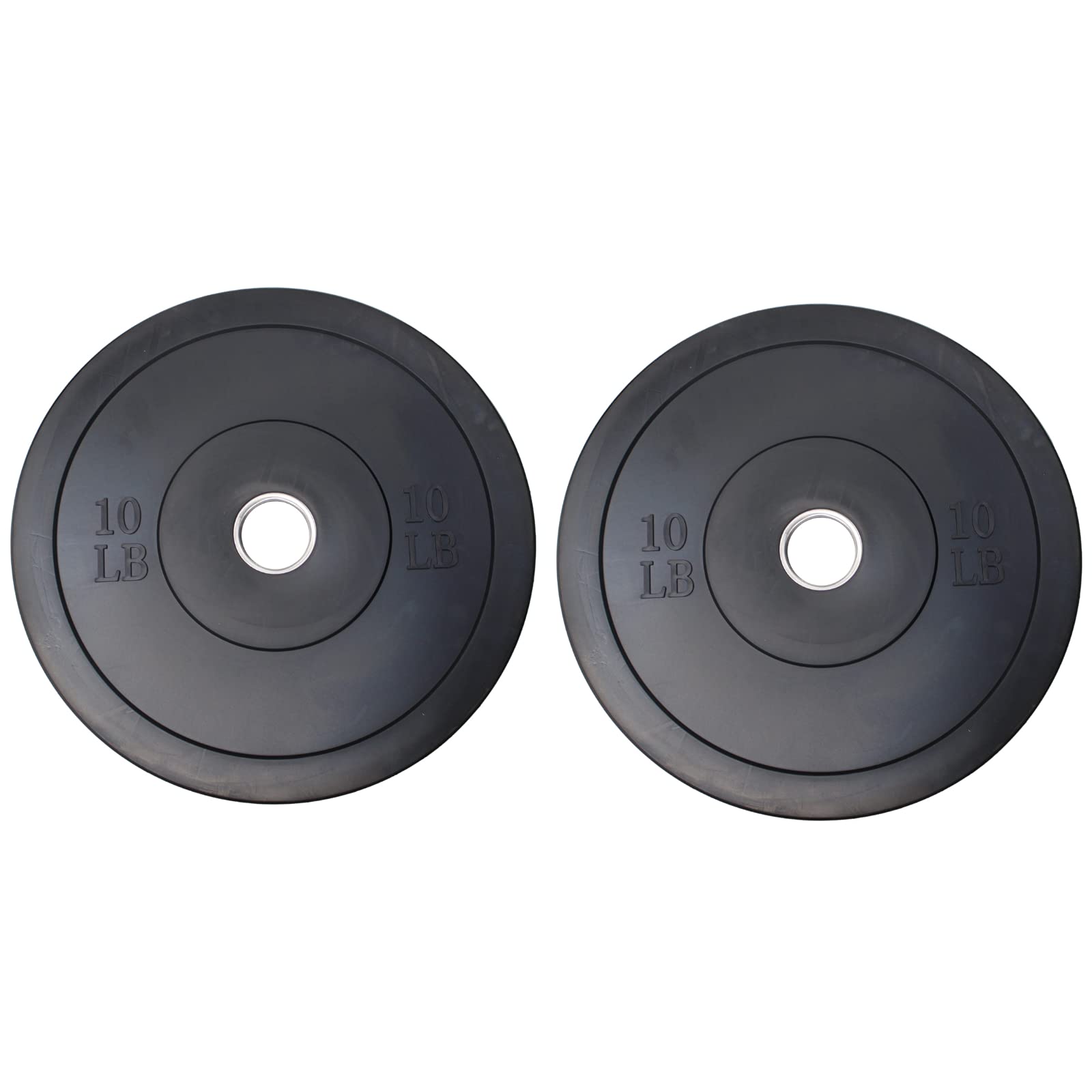 Solid Rubber Olympic Weight Plates- Black 10lb Pair