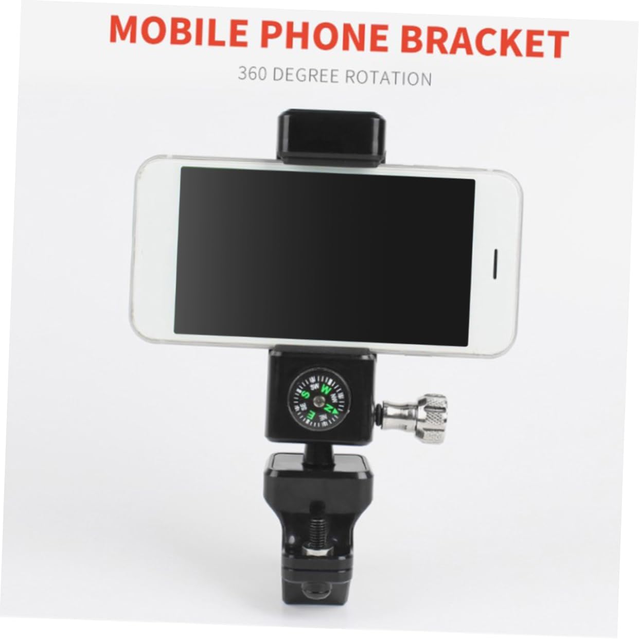 OUNONA E-Bike Motorcycle Handlebar Phone Mount Holder Compass Theft Design Rotation Compatible Smartphones for Safe Cycling and Navigation Black