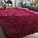 PAGISOFE Soft Furry Fur Rugs for Living Room Bedroom Area Indoor Modern Fluffy Rugs Decor Plush Home Decorative Carpet for Girls Boys Dorm Room Floor Mat Shaggy Rug 4' x 5', (Dark Burgundy)