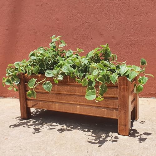 Jardineira Floreira de Madeira Ripada Decorativa (50cm)