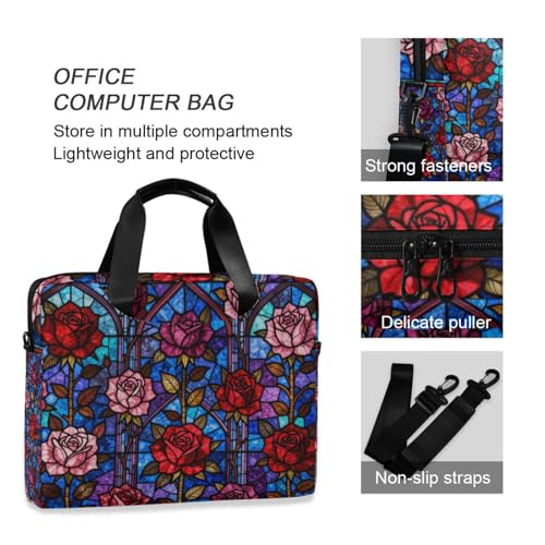 Sacoche ordinateur portable 15,6 pouces rose vitrail porte-documents - 6