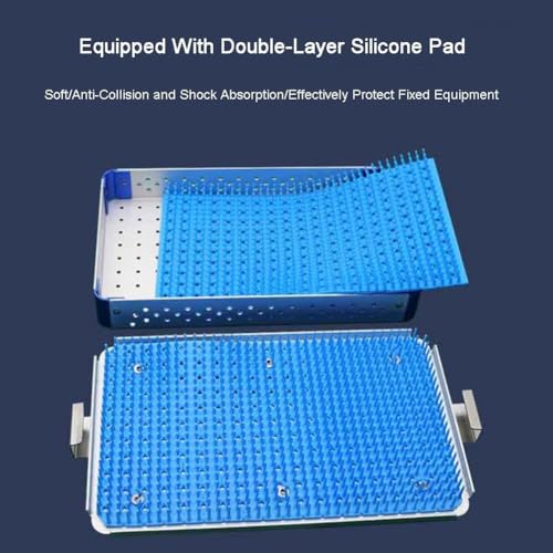 Boîte de désinfection pour instruments chirurgicaux avec support silicone