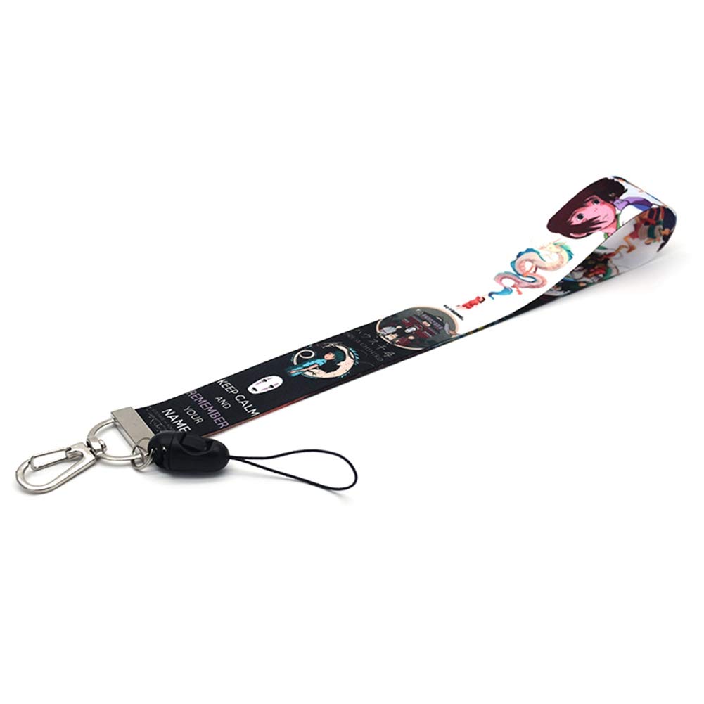 Salemor Spirited Away Neck Lanyard Hand Lanyard Cartoon Mobile Phone Rope Camera Long Short Key Lanyard Anime Fans Gift(Hand Strap-Whitehead)