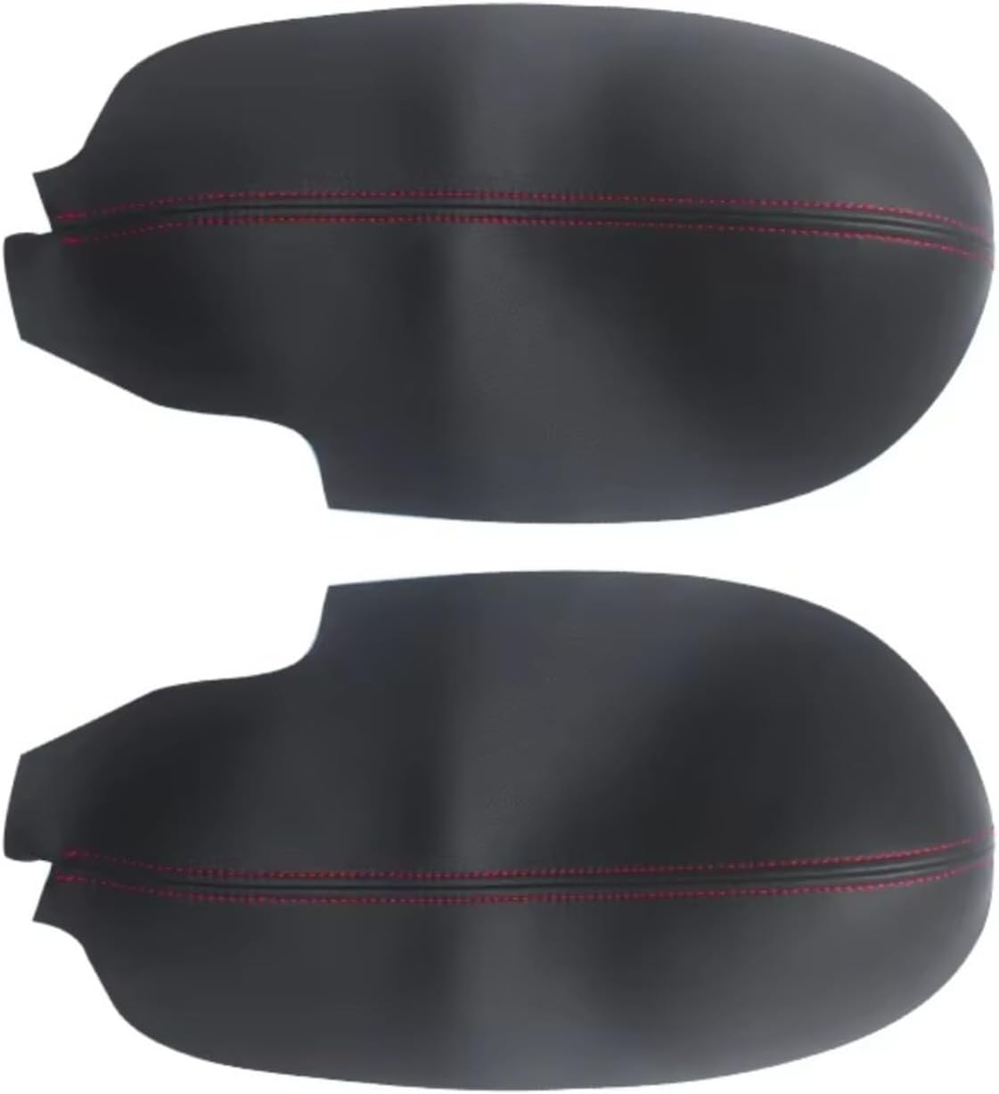for Acura TSX 2009 2010 2011 2012 2013 2014 Microfiber Leather 2pcs Car Interior Front Door Armrest Panel Cover Trim(Black - red line)