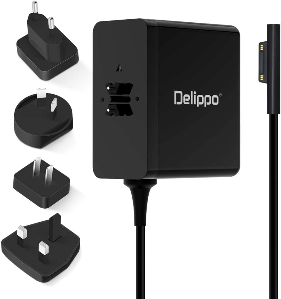 Delippo 36W Power Supply for Surface Pro 3 Pro 4 Charger 12V 2.58A Adapter Replacement for Microsoft Surface Pro 3 Pro 4 Surface Go Surface for Laptop with Extra long 6FT Power Cord