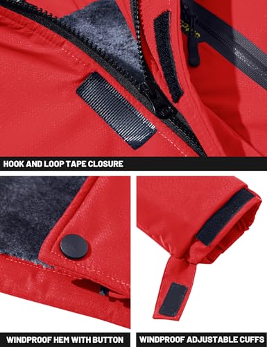 Image of TACVASEN Men's Winter Skiing Jackets Water Resistant Fleece Coats Insulated Thermal Snowboard Jacket Parka Raincoat with Hood