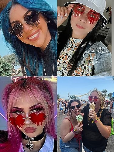 Melting Heart Sunglasses Dripping Heart Shaped Sunglasses Rave Sunglasses for Women Men2