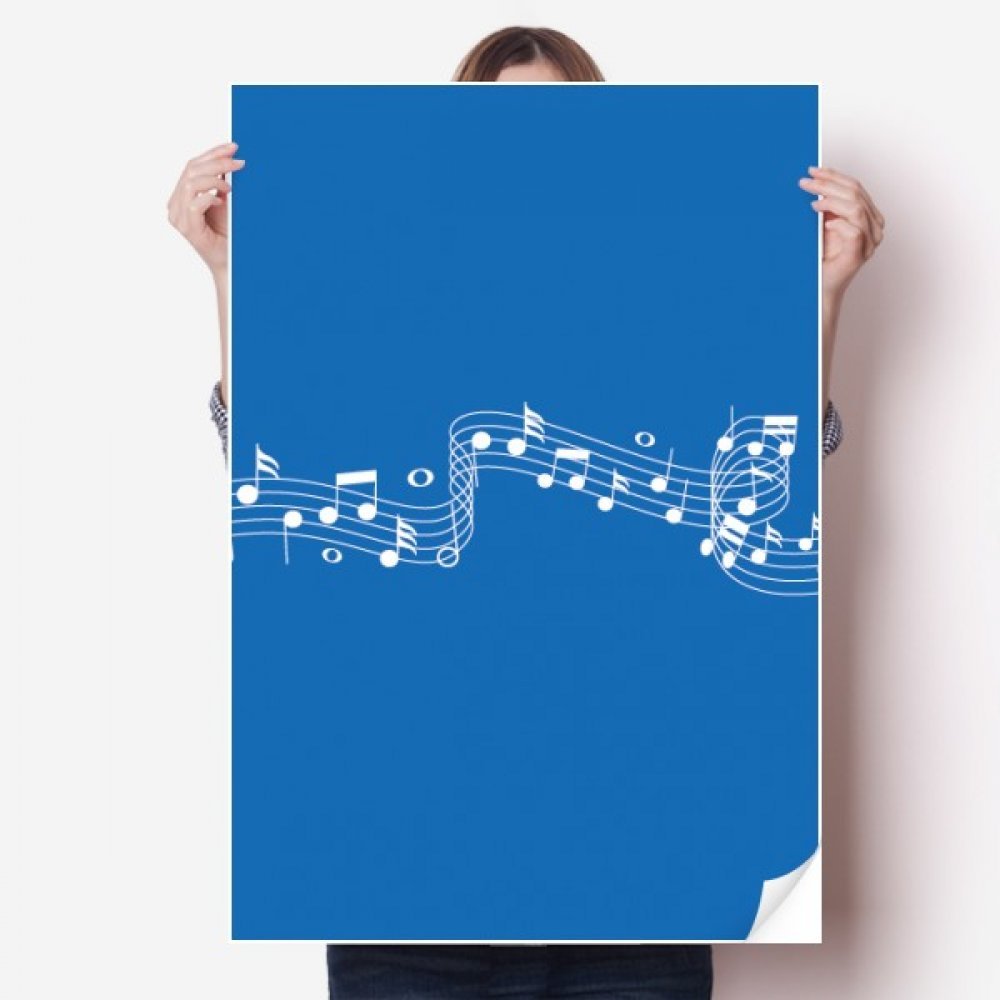 Poster autocollant musique 5 le personnel multicolore pour décoration murale DIYthinker 80x55 cm