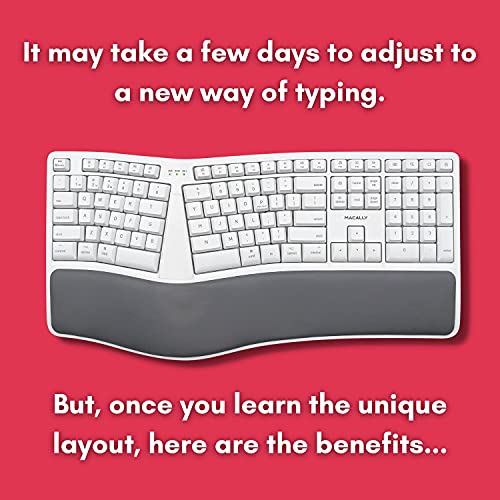 Macally Wireless Ergonomic Keyboard and a Quiet Click Mouse, Work Like You're Supposed to.