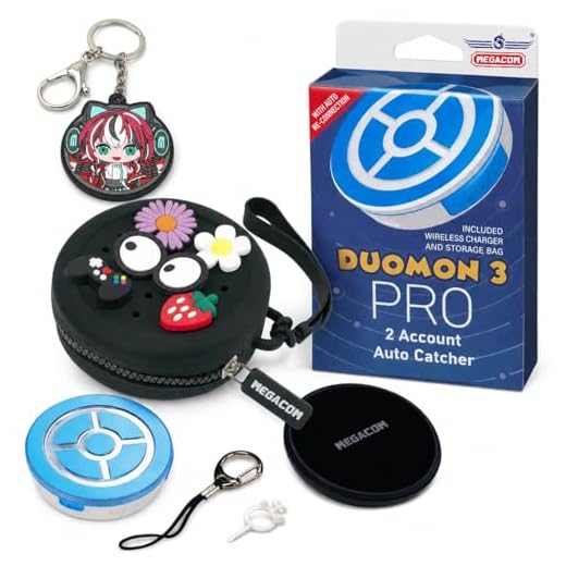megacom DuoMon3 2025 Ver. Reconnecteur automatique compatible avec Pokémon GO, étanchéité IPX7, prend en charge la capture automatique 1P/2P, application réglable, LED/vibration/son, Bluetooth 20 m