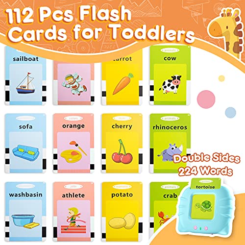 Yehtta Talking Flash Cards With 224 Words, Flash Cards For Toddlers 2-6 Years, Therapy Toys, Autism Toys,Speech Therapy Learning Toys For Boys Girls Christmas Birthday Gifts #TOP1