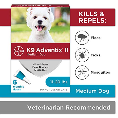 K9 Advantix II Flea and Tick Prevention for Medium Dogs 6-Pack, 11-20 Pounds