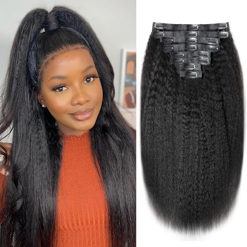 Haondma Seamless Clip in Hair Extensions Real Human Hair