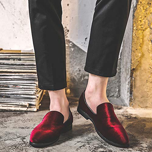 Image of FLQL Men's Luxury Penny Loafer Slip-On Velvet Shoes Party Dancing Shoes Suede Wedding Shoes Plus Size 7-13