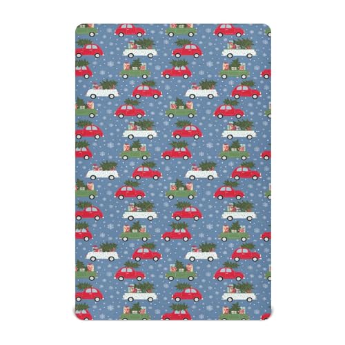 Image of Baby Crib Sheet Christmas Car Crib Mattress for Boys and Girls Playard Sheet Soft Breathable Fitted Baby Mattress Cover 52x28in
