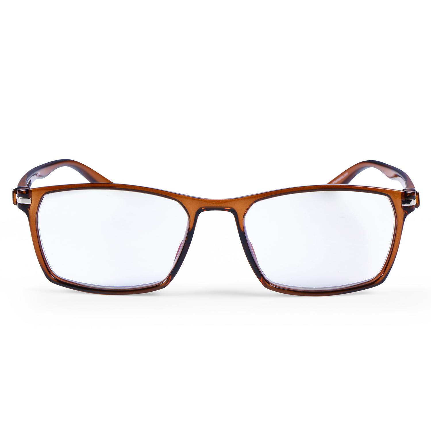 Coffe Table Readers® By Dr.Harmann's Reading Glasses® FULL RIM LIGHT WEIGHT FRAME WITH METAL PIN FITTED WITH BLUE BLOCK LENSES (Model:CT-001 Brown +2.00 Computer Readers) 1