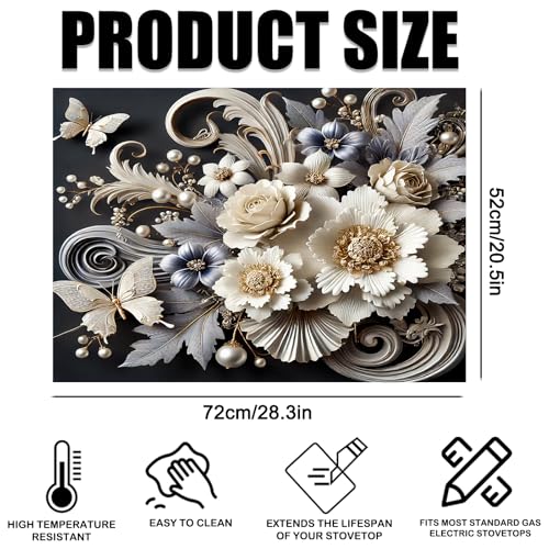 Image of Nuxovilar Stove Top Cover for Electric Stove, 20x28 Inch Polyester Glass Cooktop Protector, for Kitchen Decor & Daily Use