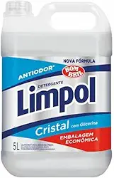 Limpol Detergente Cristal Antiodor com Glicerina, Embalagem Econômica, 5 Litros