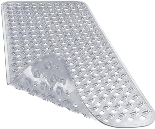 Yimobra Original Bathtub Mat Non Slip, Bath Mats for Tub, Shower Mat with Drain Holes Suction Cups, Machine Washable, BPA, Latex, Phthalate Free, 88 x 40 cm, White