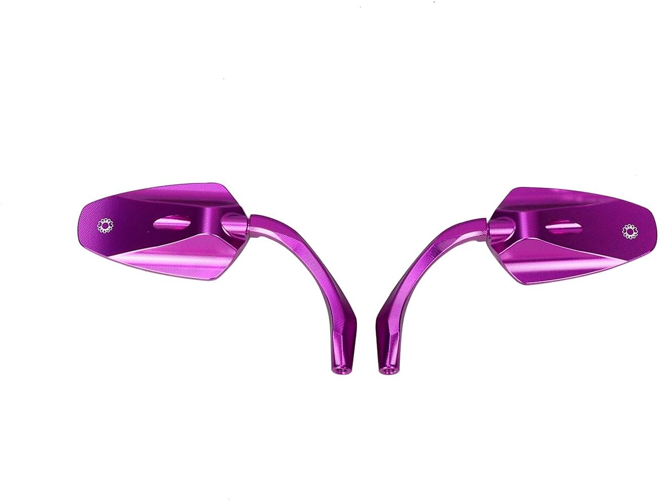 Purple 4.3” Handlebar Rear Side Mirrors, Compatible with Harley Davidson Sportster, Softail, Dyna, Touring Models, Purple Aluminum