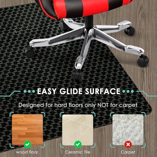 Image of Vicwe Office Chair Mat for Hardwood Floor, 48 inch x 40 inch Large Chair Mats, Gaming Chair Mat for Hardwood, Easy Glide for Chairs, Multi-Purpose Floor Protector Desk Chair Mats for Home Office