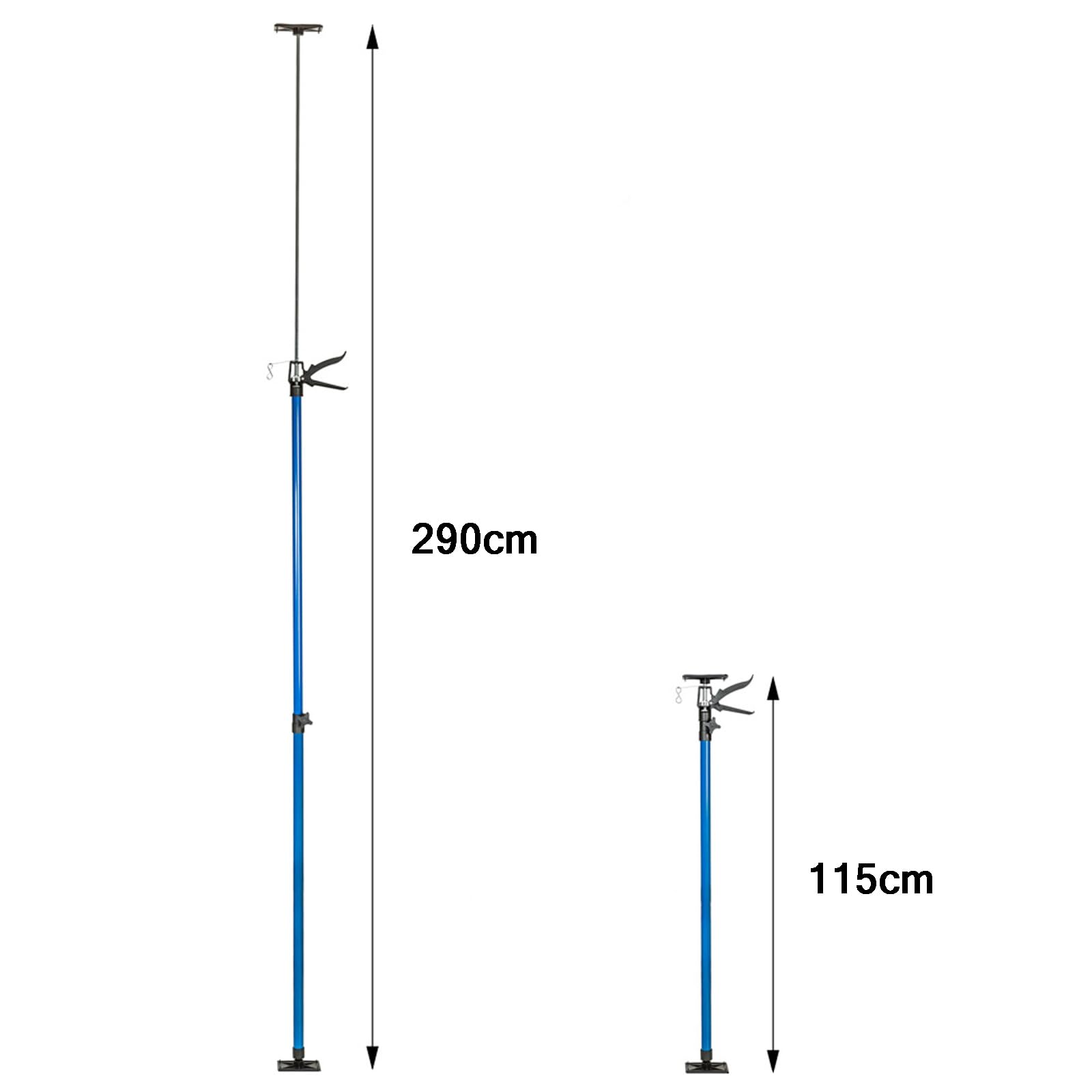 Soporte de montaje, soporte de techo, tensor telescópico, tensor de puerta, de una mano, 115-290 cm, azul rojo azul 4