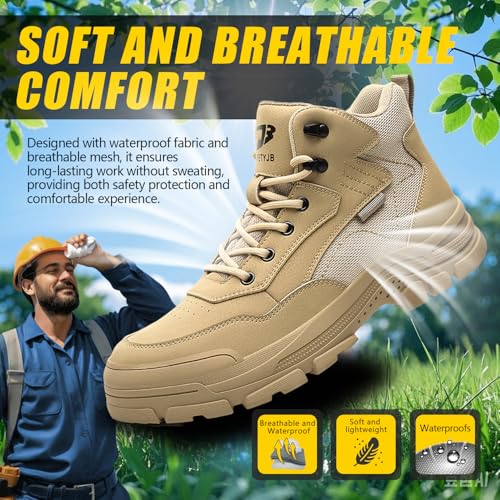 Image of Steel Toe Shoes Puncture Resistant Safety Work Boots for Men.