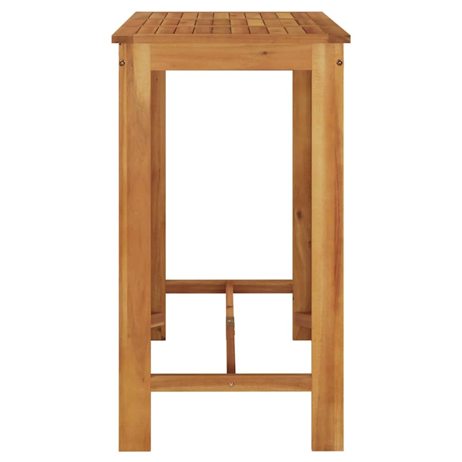 Gecheer Table de Bar Jardin en Bois d'Acacia | Design Polyvalent & Facile à Nettoyer | 120x60x105 cm