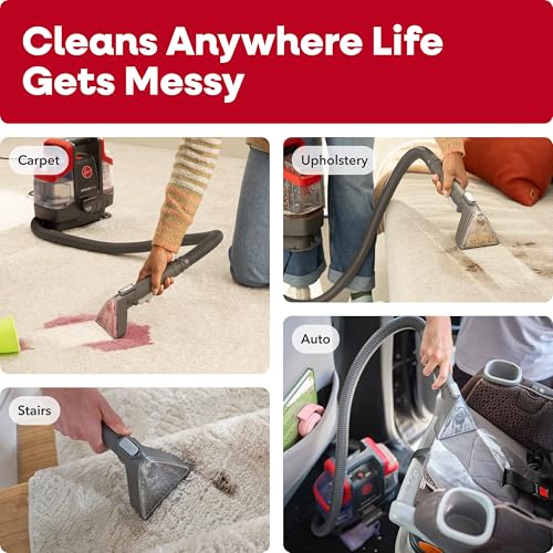 Hoover Spotless Mini Portable Spot Cleaner FH12300, Carpet and Upholstery Cleaner for Stairs, Furniture, Pet Messes and Cars, Compact Design, Easy Fill Tank, Self-Cleaning Hose, Lightweight - image 9