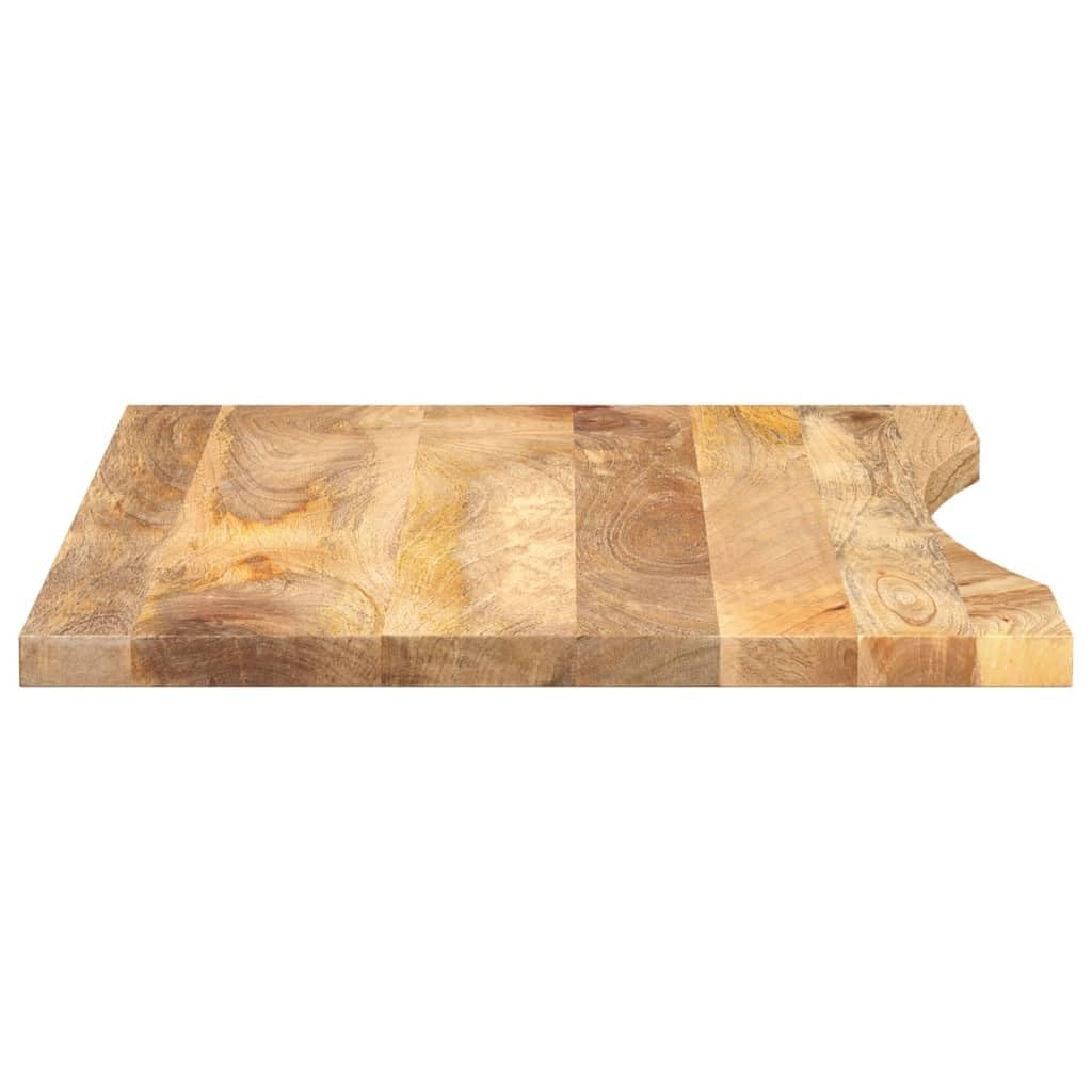 Piano da scrivania in legno di mango massiccio, 90 x 60 x 2,5 cm, con apertura, design rustico per soggiorno e studio, versatile come piano da tavolo o tavolino da caffè