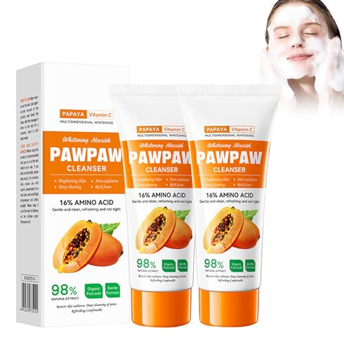 Tkekruh 2PC Limpiador Facial 100g, Limpiador Facial Hidratante, Leche Limpiadora Calmante, Limpia Suavemente la Piel y Regula el Equilibrio Hidrolipídico, Fácil de Enjuagar, para Todo Tipo de Pieles