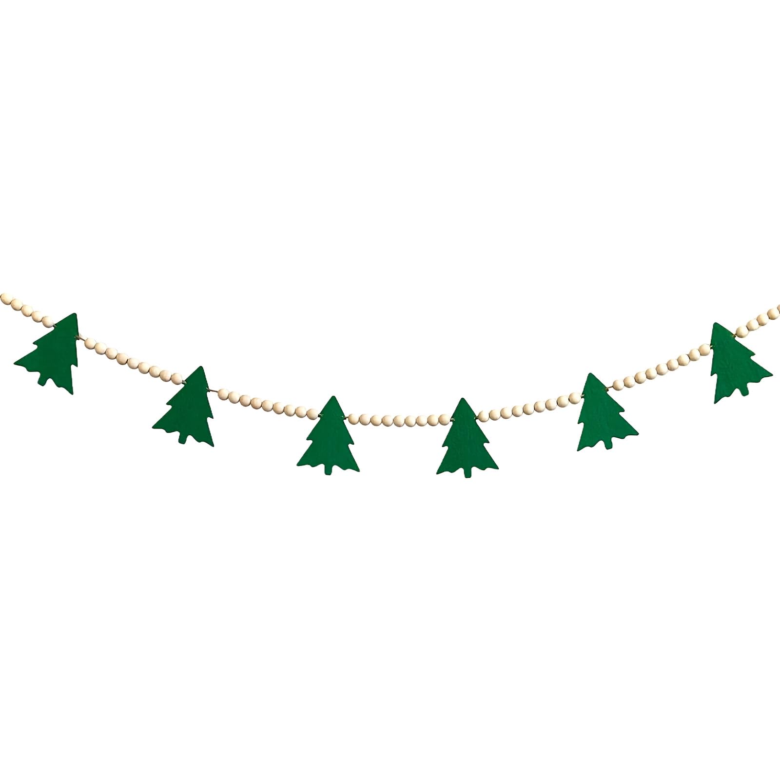 CRFFZ Felt Garland with Wooden Accents Safe Christmas Mantel Decor for Family Celebrations Christmas Home Decor